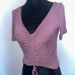 Ruched Mauve Top